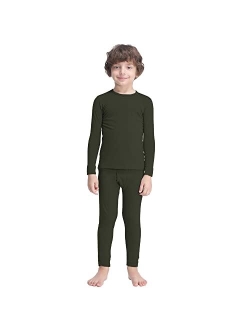 MANCYFIT Thermal Underwear for Boys Fleece Lined Long Johns Set Kids Base Layer Ultra Soft