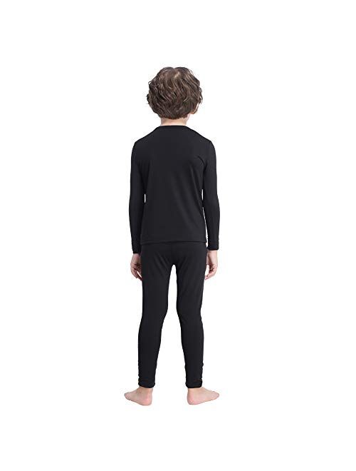 MANCYFIT Thermal Underwear for Boys Fleece Lined Long Johns Set Kids Base Layer Ultra Soft