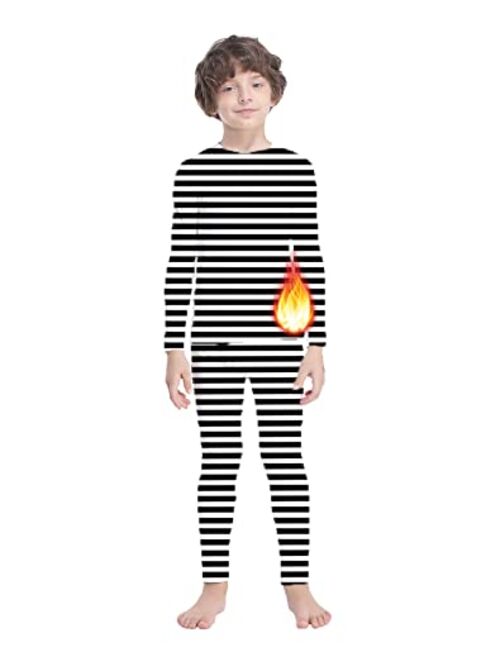 MANCYFIT Thermal Underwear for Boys Fleece Lined Long Johns Set Kids Base Layer Ultra Soft