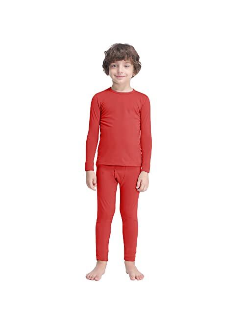 MANCYFIT Thermal Underwear for Boys Fleece Lined Long Johns Set Kids Base Layer Ultra Soft