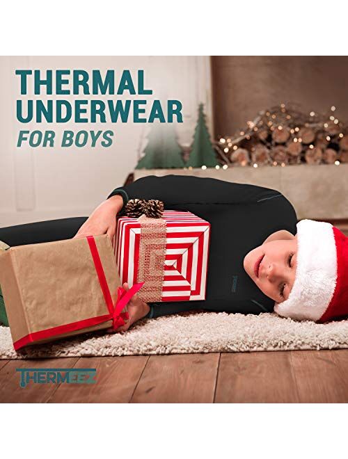 Thermeez Thermal Underwear for Boys (Thermal Long Johns) Sleeve Shirt & Pants Set, Base Layer w/Leggings Bottoms Ski/Extreme Cold