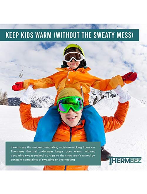 Thermeez Thermal Underwear for Boys (Thermal Long Johns) Sleeve Shirt & Pants Set, Base Layer w/Leggings Bottoms Ski/Extreme Cold