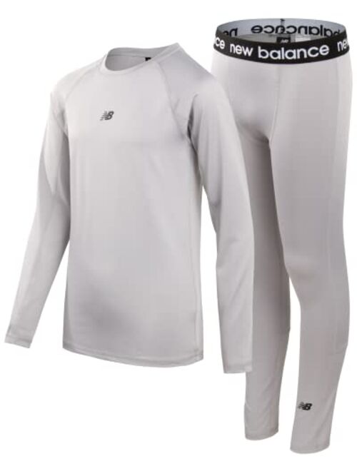 New Balance Boys' Performance Underwear Set - Base Layer Long Sleeve T-Shirt and Tights