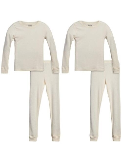 Only Boys Thermal Underwear Set 4 Piece Waffle Knit Top and Long Johns (2T-16)