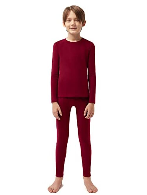 SIORO Boys Thermal Underwear Set Soft Double Fleece Warm Long Johns Set Base Layer with Fly