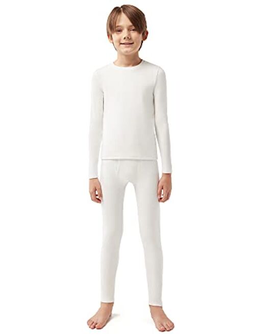 SIORO Boys Thermal Underwear Set Soft Double Fleece Warm Long Johns Set Base Layer with Fly