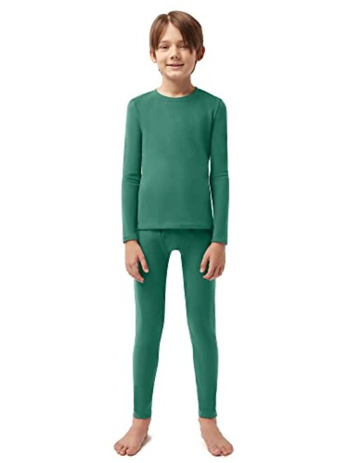 SIORO Boys Thermal Underwear Set Soft Double Fleece Warm Long Johns Set Base Layer with Fly