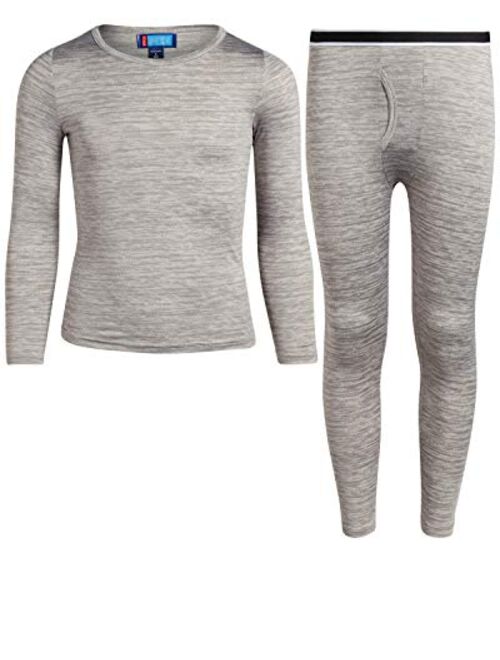 Only Boys Thermal Underwear Set 2 Piece Brushed Fleece Top and Long Johns (2T-16)