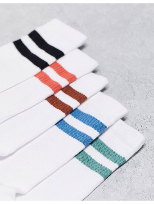 New Look 5-pack contrast sports socks in white