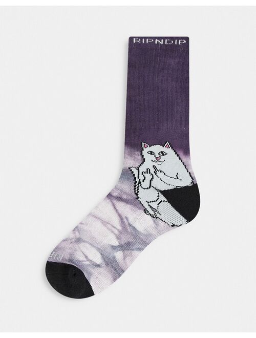 Rip N Dip RIPNDIP lord nermal tie-dye socks in navy and mauve