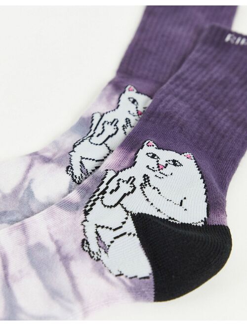 Rip N Dip RIPNDIP lord nermal tie-dye socks in navy and mauve