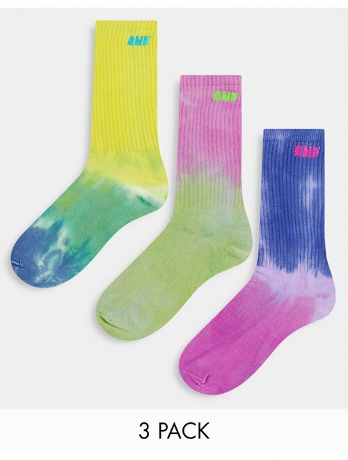 Bershka 3 pack socks in tie dye