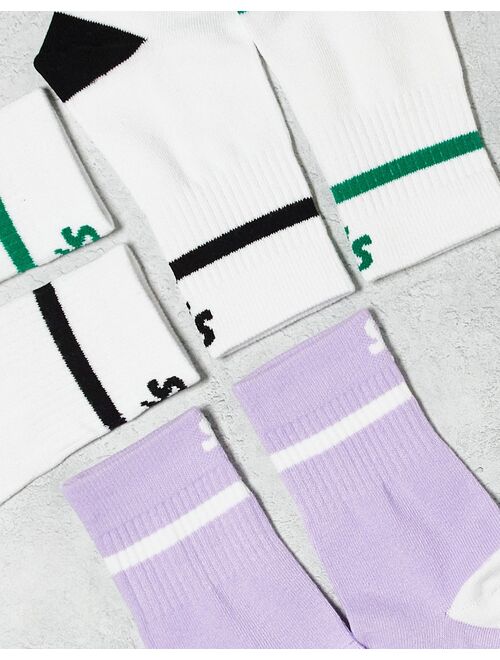 South Beach 3 pack sports crew socks in mutli