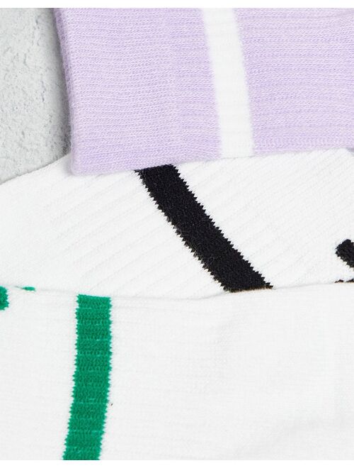 South Beach 3 pack sports crew socks in mutli