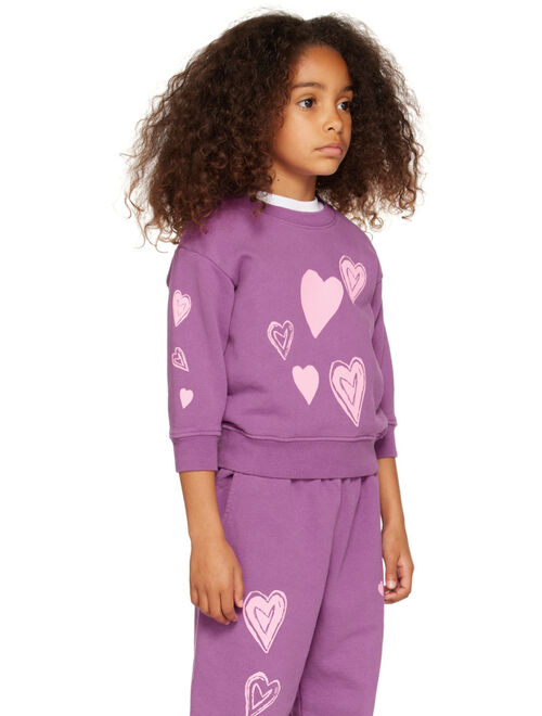 KIDS WORLDWIDE SSENSE Exclusive Kids Purple Heart Sweatshirt