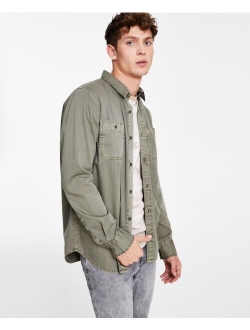 Men's Long Sleeve Twill Shirt, Created for Macy's