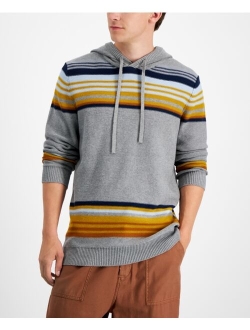 Men's Striped Chenille Hooded Sweater, Created for Macy's