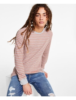 Men's Striped Thermal Long-Sleeve Shirt, Created for Macy's