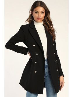 Captain's Blog Black Double-Breasted Coat