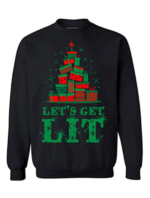 Awkward Styles Let's Get Lit Ugly Christmas Sweater - Xmas Lighting Theme Holiday Season Sweatshirt for Men Women