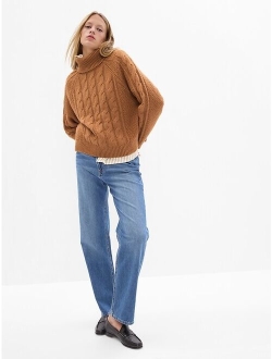 Cable-Knit Turtleneck Sweater