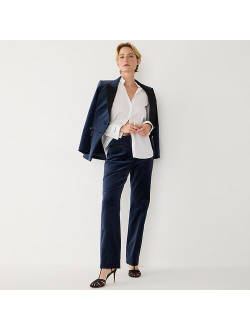 Marie Marot X J.Crew Kate straight-leg pant in stretch velvet