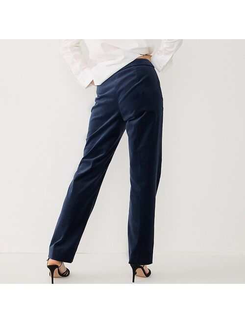 Marie Marot X J.Crew Kate straight-leg pant in stretch velvet