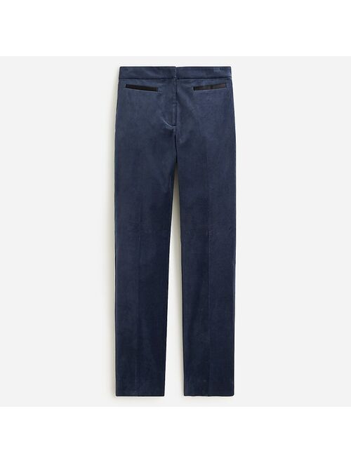 Marie Marot X J.Crew Kate straight-leg pant in stretch velvet