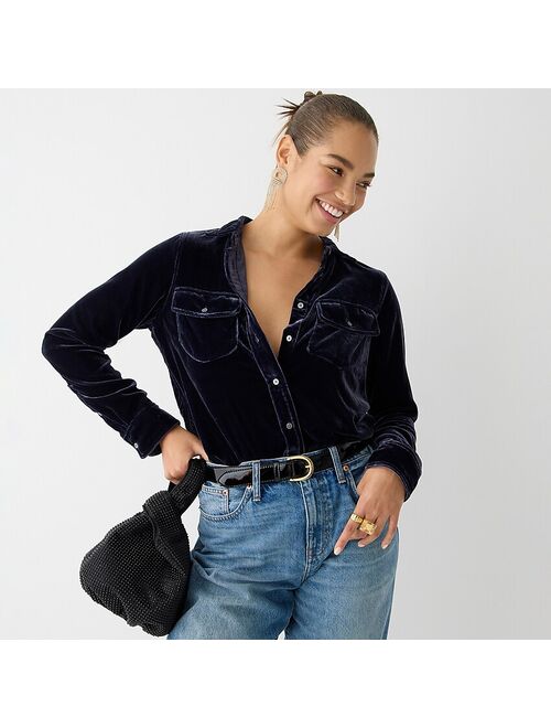 J.Crew Classic-fit velvet shirt