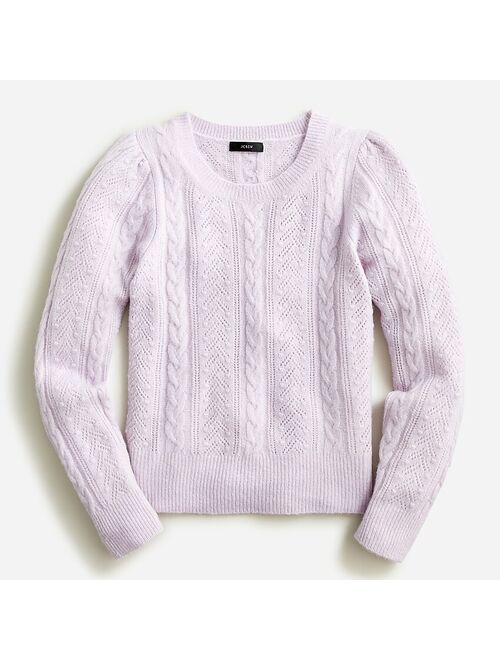 J.Crew Pointelle cable-knit crewneck sweater