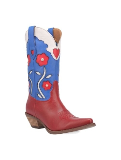 Dingo Comin Up Roses Women's Leather Cowgirl Boots