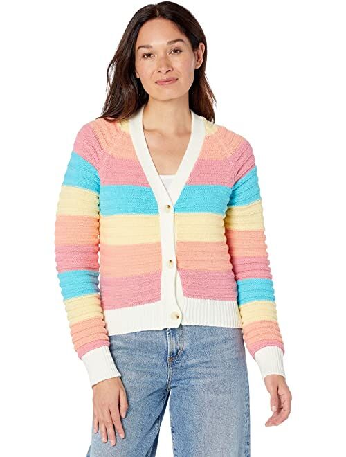 English Factory Rainbow Striped Knit Cardigan