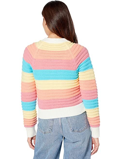 English Factory Rainbow Striped Knit Cardigan