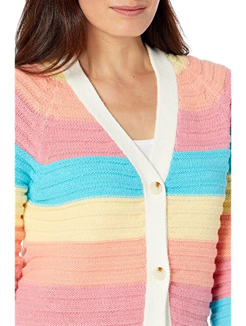 English Factory Rainbow Striped Knit Cardigan