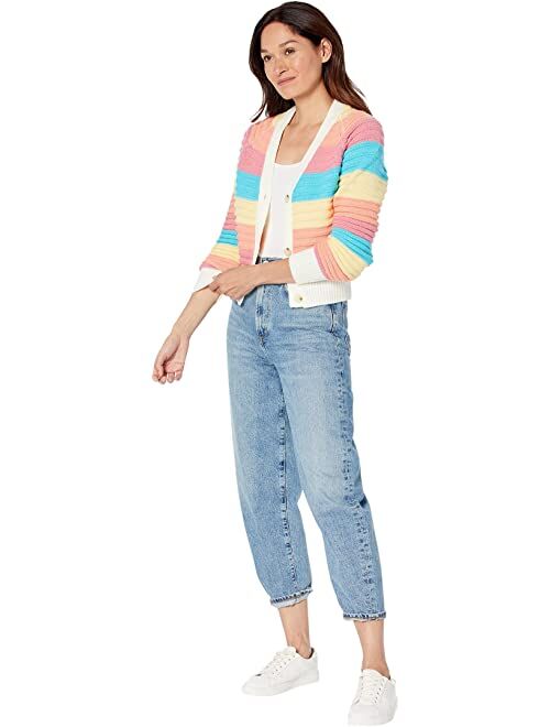 English Factory Rainbow Striped Knit Cardigan