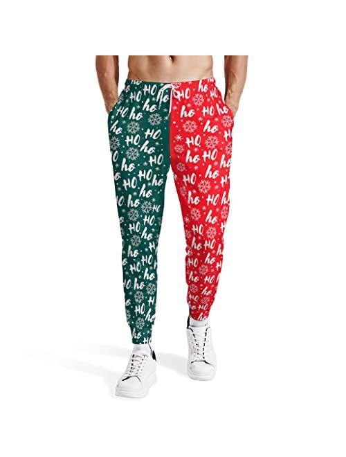 NELife Mens Christmas Sweatpants Lightweight Casual Joggers for Workout Gym Running Jogging