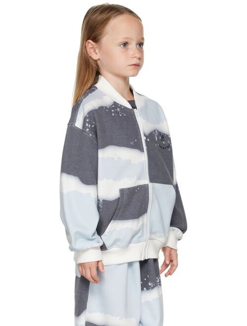 LUCKYTRY Kids Blue Wave Tie-Dye Sweatshirt