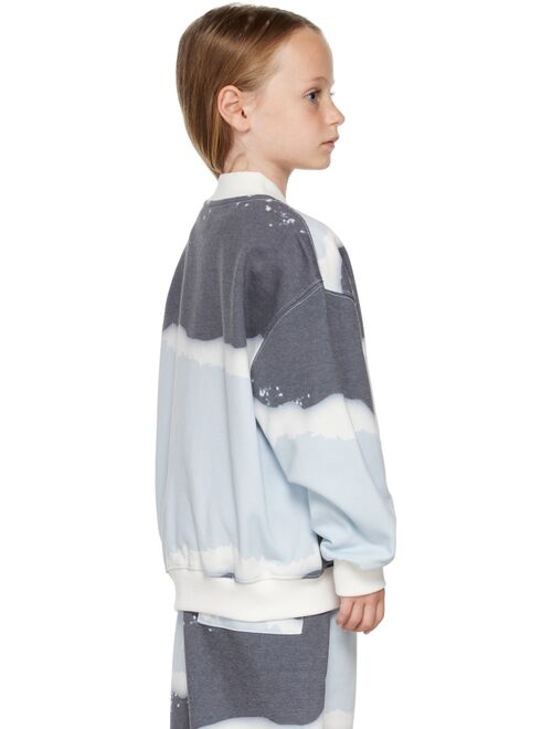 LUCKYTRY Kids Blue Wave Tie-Dye Sweatshirt