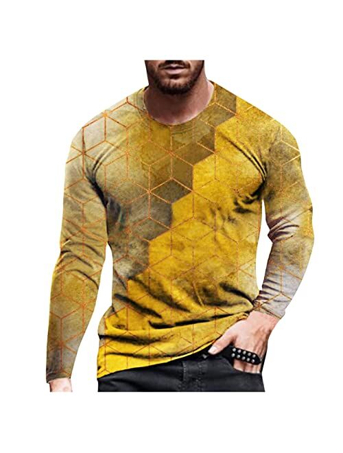 XXBR Christmas Soldier Long Sleeve T-shirts for Mens, Xmas Reindeer Tree Printed Workout Sports Athletics Party Tee Tops