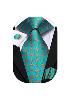 Hi-Tie Novelty Mens Christmas Ties Set Silk Woven Santa Reindeer Tree Snowflake Classic Festival Party Necktie Gift Box