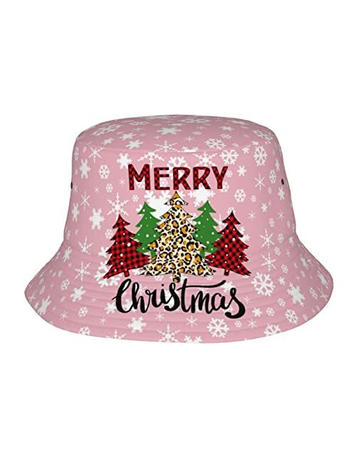 Snowflake Bucket Hat Funny Fisherman Hat Print Beach Hat Packable Outdoor Travel Hat