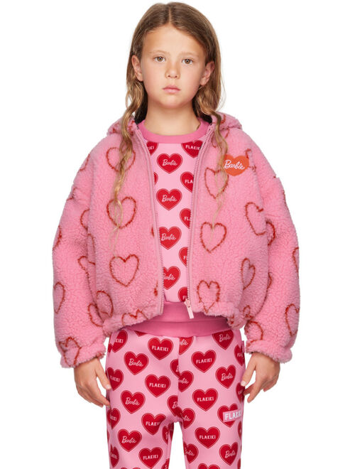 FLAKIKI SSENSE Exclusive Kids Pink Reversible Barbie Fleece Hooded Jacket