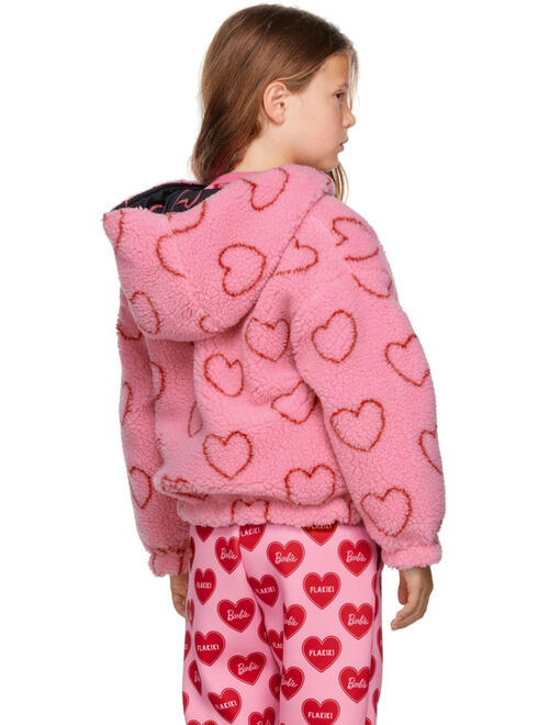 FLAKIKI SSENSE Exclusive Kids Pink Reversible Barbie Fleece Hooded Jacket