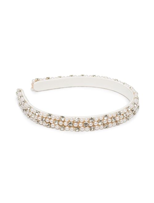 Jennifer Behr Willa pearl-crystal headband