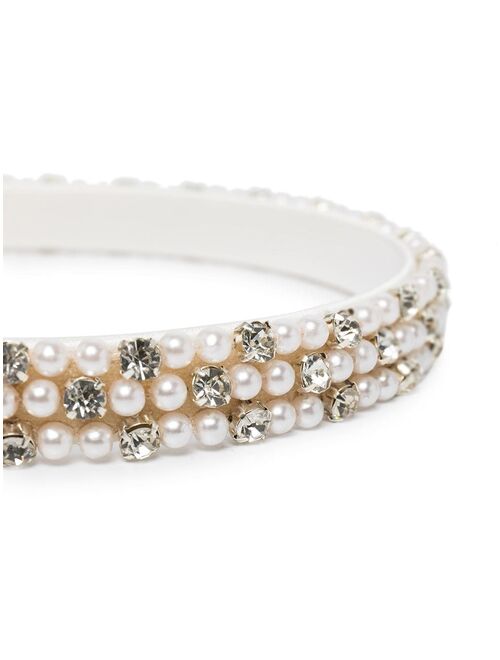 Jennifer Behr Willa pearl-crystal headband