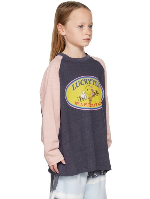 LUCKYTRY Kids Purple Ice Cream Long Sleeve T-Shirt