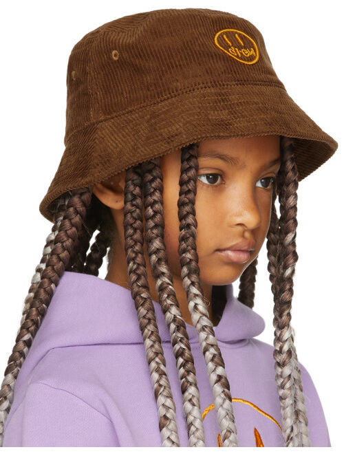 DREW HOUSE SSENSE Exclusive Kids Brown Painted Mascot Bucket Hat