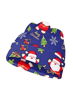 UNICEU Christmas Beanie Hats Ugly Christmas Knit Hats for Kid Boys Girls Slouchy Skull Caps