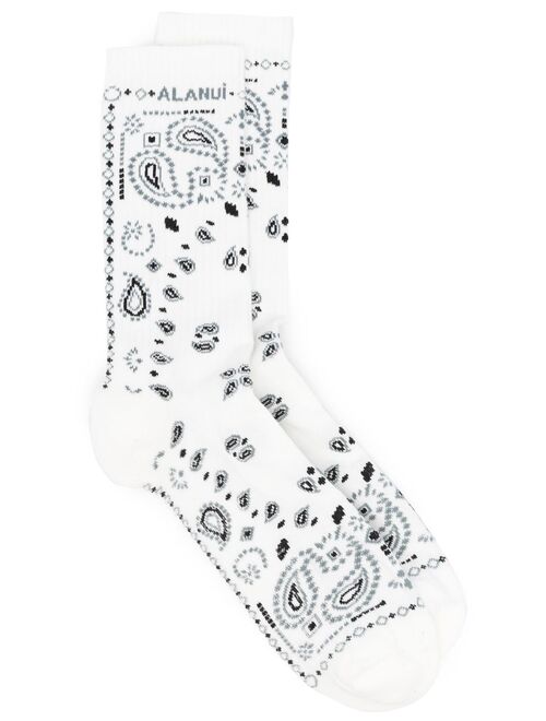 Alanui paisley-intarsia socks