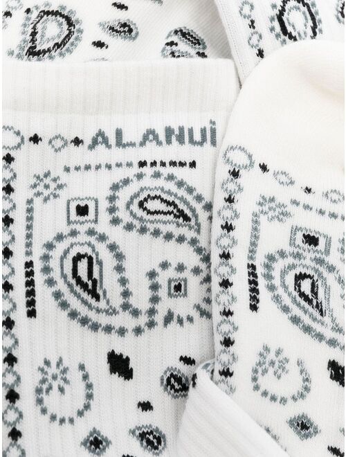 Alanui paisley-intarsia socks